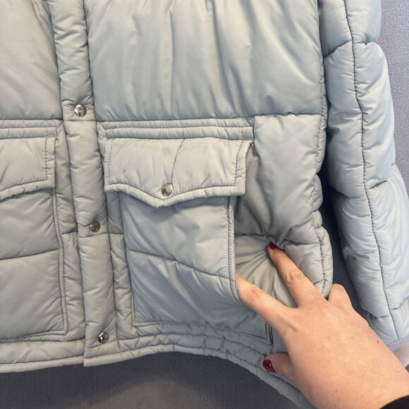 VTG Walls BLIZZARD PRUF Puffer Coat Faux Fur Collar Chore Western Mens L Gray - Picture 7 of 10